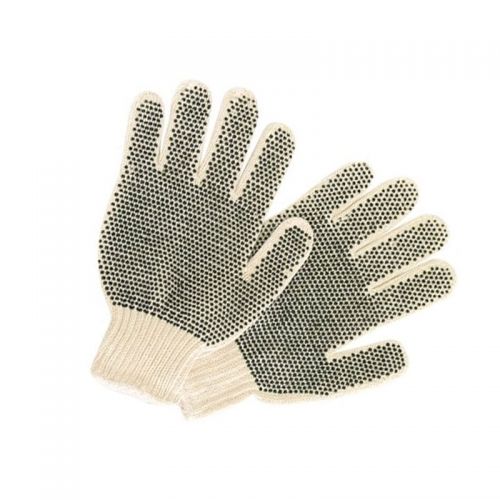 Glove, String Knit Cotton, Double Sided PVC, 12 PR/BX