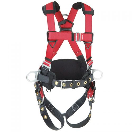 PRO Construction Style Harness, Tongue Buckle Legs, Back/Side D-Rings