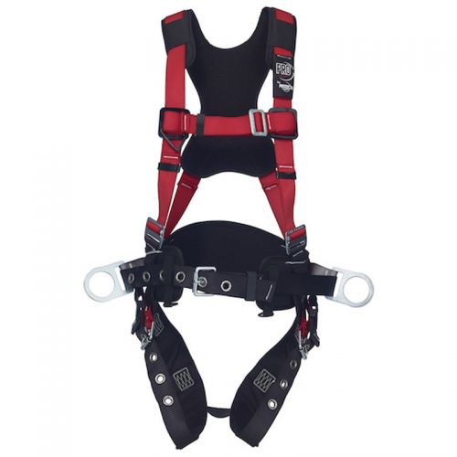 PRO Construction Style Harness, Tongue Buckle Legs, Back/Side D-Rings, Padding