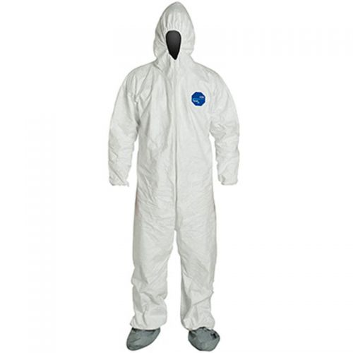 Tyvek Coverall w/Hood, Zipper, Elastic Wrists, Boots, 25/CS