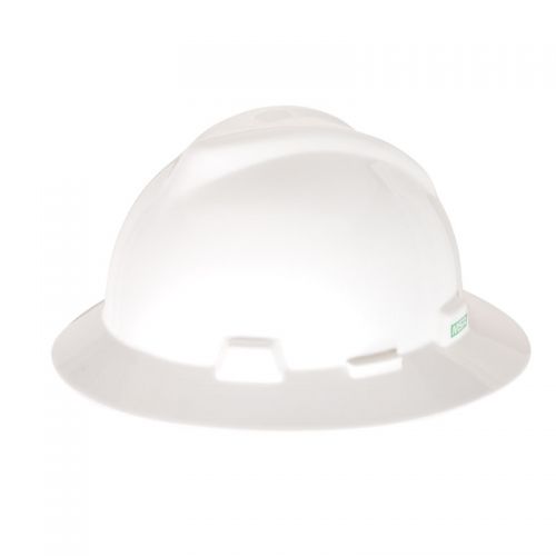 MSA Full Brim Hard Hat w/Ratchet - White