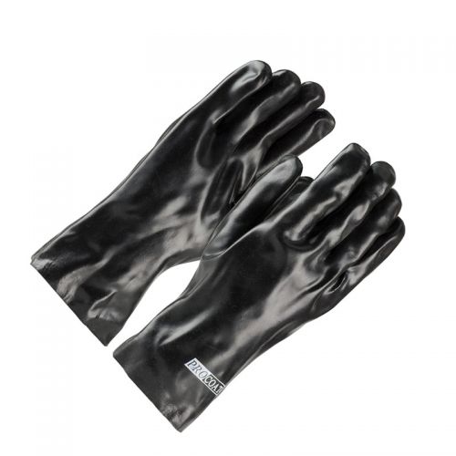 PVC Dipped Gloves, Black, Lined, Smooth, 12