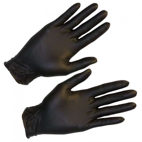 Nitrile Gloves, Black, Powder-Free, 100/BX