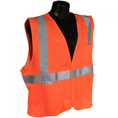 Class 2 Vest, Orange, Mesh, Hook & Loop Closure