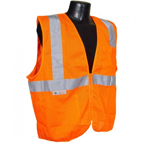 Class 2 Vest, Orange, Mesh, Zipper