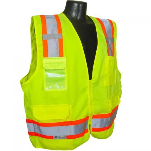 Class 2 Surveyor's Heavy Duty Vest, Green, Zipper