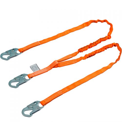 Miller Titan II Hi-Viz 6 ft. Lanyard, Twin-Leg, Standard Hooks