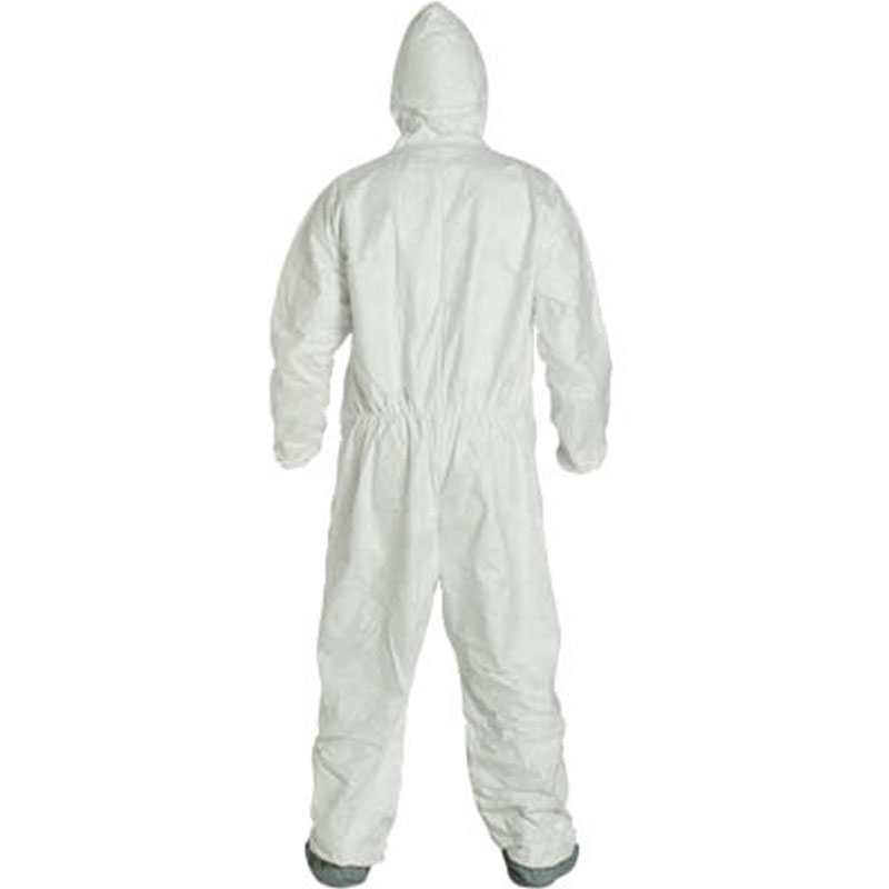 Biohazard Protection Coverall White M Size Boots & Elastic Wrist 